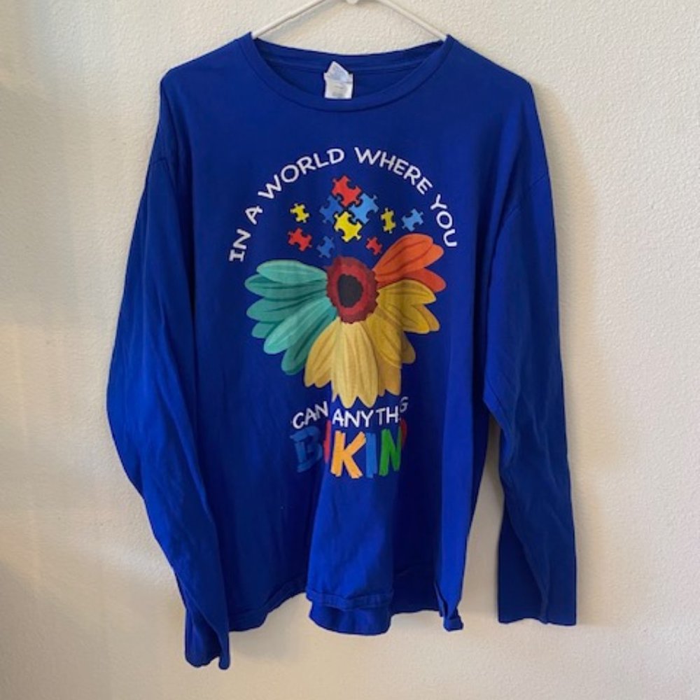 Be Kind Blue Long Sleeve shirt 2XL